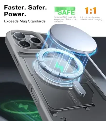 TORRAS iPhone 16 Pro Max uchun magnit zarbga chidamli g'ilof, [4X harbiy darajadagi himoya] [MagSafe bilan mos] iPhone 16 Pro Max uchun shaffof g'ilof, tirnalishga qarshi Guardian 6,9