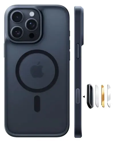 TORRAS iPhone 16 Pro Max uchun magnit zarbga chidamli g'ilof, [MagSafe uchun mos] [Harbiy standart bo'yicha yiqilishga sinovdan o'tgan] Yarim shaffof ingichka himoya iPhone 16 Pro Max uchun barmoq izlariga va tirnalishga qarshi g'ilof, qora - 6