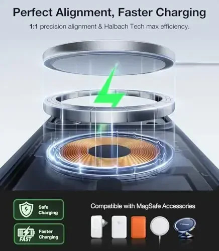 TORRAS Magnetic Shockproof for iPhone 17 Pro Case, Camera Control, Compatible with MagSafe, Military-Grade Protection, Stronger Slim Translucent Phone Case for iPhone 17 Pro, Black - 6