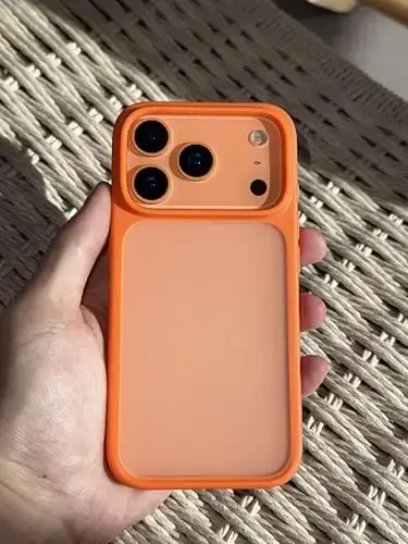 TORRAS Shockproof for iPhone 17 Pro Max Case with Camera Control Button, [12FT Military Grade Drop Protection] Enhanced Grip & Soft Touch Translucent 17 Pro Max Case with DIY Buttons, Neon Orange - 4