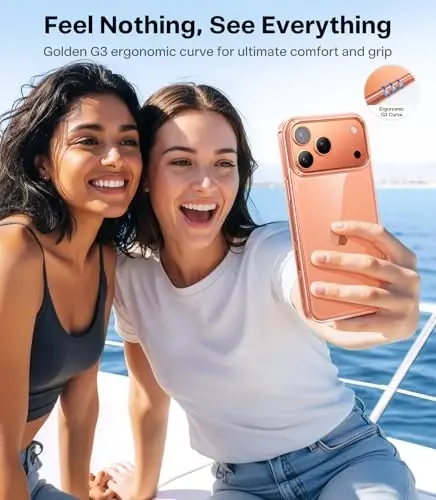 TORRAS iPhone 17 Pro uchun g'ilof Kristall toza, o'ta yupqa, 2025-yilda yangilangan sarg'aymaydigan, harbiy darajadagi himoya, iPhone 17 Pro telefon g'ilofi uchun shaffof yupqa g'ilof, yumshoq, tirnalishga qarshi, tiniq - 5