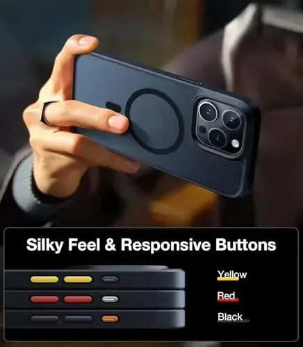 TORRAS Magnetic for iPhone 15 Pro Max Case MagSafe bilan mos, MIL-STD-810G harbiy darajali, Ingichka yarim shaffof telefon qutisi iPhone 15 Pro Max zarbaga chidamli tirnalishga qarshi 6,7