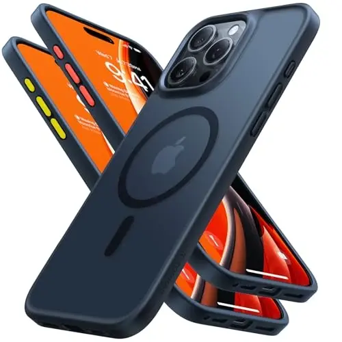 TORRAS Magnetic for iPhone 15 Pro Max Case MagSafe bilan mos, MIL-STD-810G harbiy darajali, Ingichka yarim shaffof telefon qutisi iPhone 15 Pro Max zarbaga chidamli tirnalishga qarshi 6,7