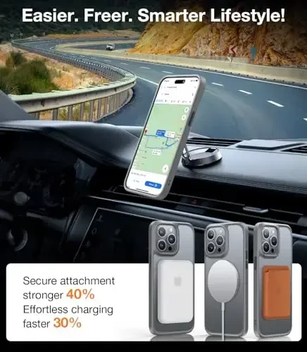 TORRAS Magnetic Guardian iPhone 15 Pro Max uchun g'ilof, [Harbiy darajadagi tushish sinovidan o'tgan] [MagSafe bilan mos] iPhone 15 Pro Max telefon g'ilofi 2023 uchun ingichka g'ilof, tabiiy titanium - 4