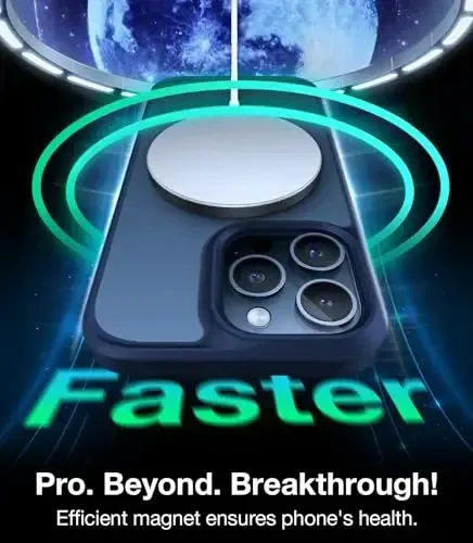 TORRAS Magnetic Guardian iPhone 15 Pro Max uchun mo'ljallangan g'ilof, harbiy darajadagi tushish sinovidan o'tgan, MagSafe bilan mos, iPhone 15 Pro Max telefon g'ilofi uchun ingichka g'ilof (6.7