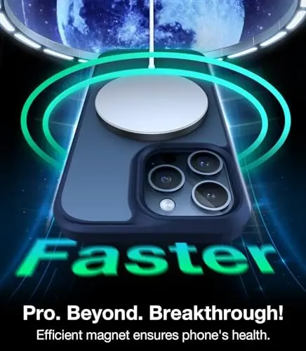 TORRAS Magnetic Guardian iPhone 15 Pro Max uchun mo'ljallangan g'ilof, harbiy darajadagi tushish sinovidan o'tgan, MagSafe bilan mos, iPhone 15 Pro Max telefon g'ilofi uchun ingichka g'ilof (6.7