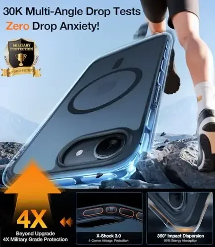 TORRAS Magnetic Shockproof for iPhone 16e Case 2025, MagSafe uchun mos, 4X harbiy standartdagi mustahkam himoya, iPhone 16e 6.1