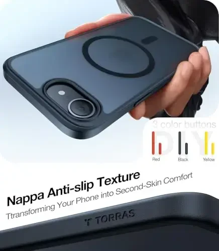 TORRAS Magnetic Shockproof for iPhone 16e Case 2025, MagSafe uchun mos, 4X harbiy standartdagi mustahkam himoya, iPhone 16e 6.1