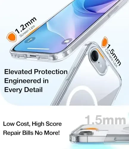 TORRAS Magnetic Shockproof for iPhone 16e Case 2025, [Never Yellow] [4X Military Grade Durable Protection] [Fit for MagSafe] Slim Translucent Anti-Scratch Case for iPhone16e, 6.1