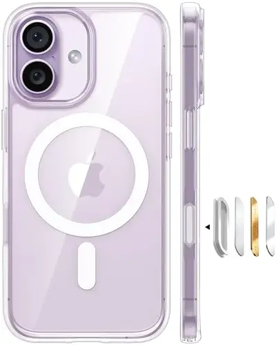 TORRAS Magnetic Shockproof for iPhone 17 case with Camera Control, [12FT Military Grade Drop Protection][Fit for MagSafe], Transparent Anti-Fingerprint & Soft Touch Case for iPhone 17, Crystal Clear - 7