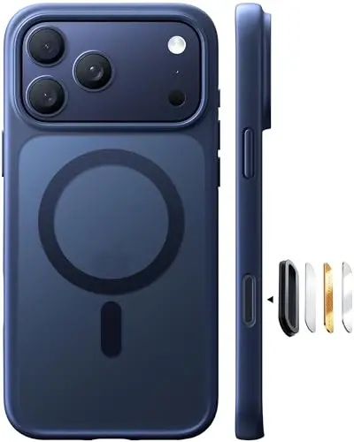 TORRAS Magnetic Shockproof iPhone 17 Pro uchun g'ilof, MagSafe uchun mos, harbiy darajadagi himoya, kamera boshqaruv tugmasi, yupqa yarim shaffof barmoq izlariga qarshi telefon g'ilofi iPhone 17 Pro 6.3