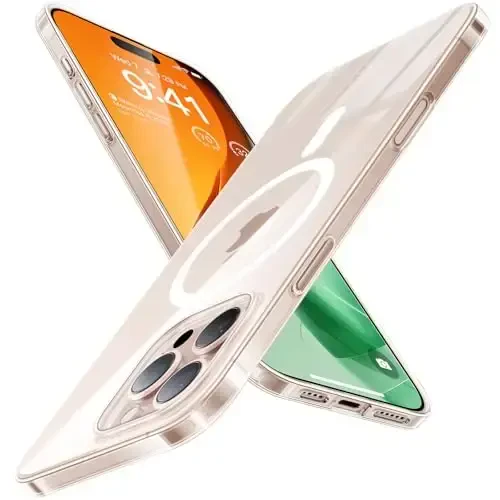 TORRAS Magnetic Slim Fit для iPhone 16 Pro Case 6.3 inch, Ultra-Thin 16 Pro Case Compatible with MagSafe, Lightweight Matte Anti-Scratch Hard PC Cover Phone Case for iPhone 16 Pro OriginFit, Clear - 1