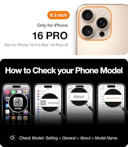 TORRAS Magnetic Slim Fit for iPhone 16 Pro Case, 6.3 inch, Ultra-Thin Case Compatible with MagSafe, Lightweight Matte Anti-Scratch Hard PC Cover Phone Case for iPhone 16 Pro OriginFit, Black - 1