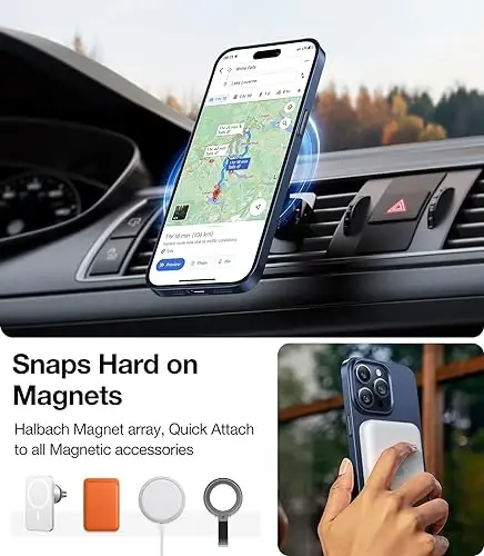 TORRAS Magnetic Slim-Fit for iPhone 15 Pro Max Case, Ultra-Thin 15 ProMax Phone Case Compatible with MagSafe, Lightweight Anti-Scratch Matte Hard iPhone 15 ProMax Case 6.7 inch OriginFit, Navy Blue - 4