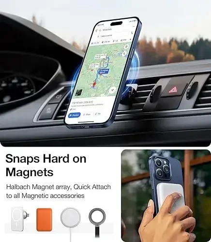 TORRAS Magnetic Slim-Fit for iPhone 15 Pro Max Case, Ultra-Thin 15 ProMax Phone Case Compatible with MagSafe, Lightweight Anti-Scratch Matte Hard iPhone 15 ProMax Case 6.7 inch OriginFit, Navy Blue - 4