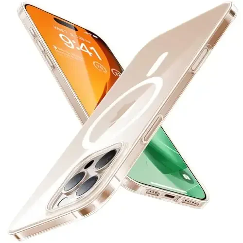 TORRAS Magnetic Slim-Fit iPhone 16 Pro Max Case 6.9 dyuym uchun, Ultra-ingichka 16 ProMax telefon g‘ilofi MagSafe bilan mos, Yengil tirnalishga qarshi mat qattiq kompyuter Bayer OriginFit, Shaffof - TORRAS