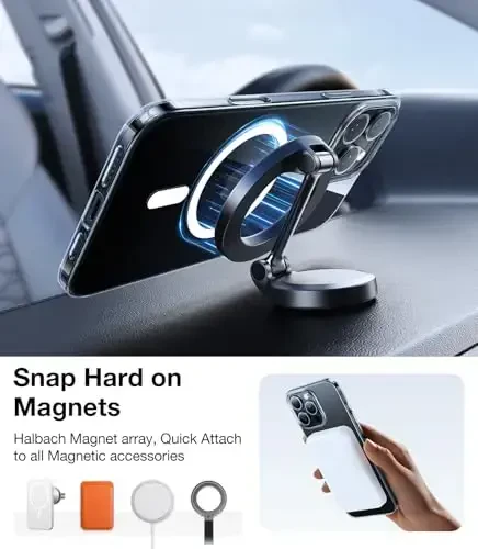 TORRAS Magnetic Slim-Fit iPhone 16 Pro Max Case 6.9 dyuym uchun, Ultra-ingichka 16 ProMax telefon g‘ilofi MagSafe bilan mos, Yengil tirnalishga qarshi mat qattiq kompyuter Bayer OriginFit, Shaffof - 5