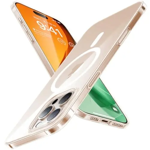 TORRAS Magnetic Slim-Fit iPhone 16 Pro Max Case 6.9 dyuym uchun, Ultra-ingichka 16 ProMax telefon g‘ilofi MagSafe bilan mos, Yengil tirnalishga qarshi mat qattiq kompyuter Bayer OriginFit, Shaffof - 1