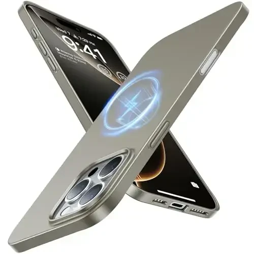 TORRAS Magnetic Slim-Fit iPhone 16 Pro Max Case 6.9 dyuym uchun, Ultra-Yupqa 16 ProMax Telefon G'ilofi MagSafe bilan mos, Yengil Tirnalishga Qarshi Matte Qattiq PC Bayer OriginFit, Qora - 1