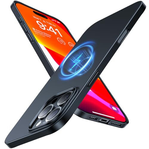 TORRAS Magnitli yupqa iPhone 16 Pro Max korpusi, MagSafe bilan mos keladigan, yupqa 16 ProMax telefon korpusi, yengil tirnalishga qarshi matli qattiq PC Bayer 6.9 dyuym OriginFit, Qora - TORRAS (1)
