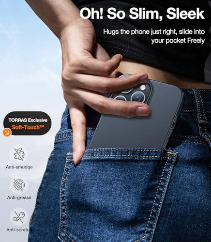 TORRAS Magnetic Slim-Fit for iPhone 16 Pro Max Case 6.9 inch, Ultra-Thin 16 ProMax Phone Case Compatible with MagSafe, Light Anti-Scratch Matte Hard PC Bayer OriginFit, Black - 6