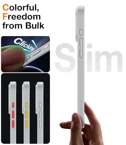 TORRAS Shockproof for iPhone 17 Pro Max Case with Camera Control Button, [12FT Military Grade Drop Protection] Enhanced Grip & Soft Touch Translucent Slim 17 Pro Max Case [3 Colors Buttons], Grey - 4