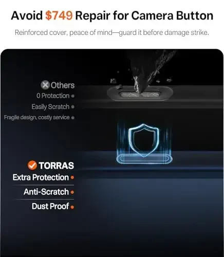 TORRAS Shockproof for iPhone 17 Pro Max Case with Camera Control Button, [12FT Military Grade Drop Protection] Enhanced Grip & Soft Touch Translucent Slim 17 Pro Max Case with 3 DIY Buttons, Deep Blue - 6