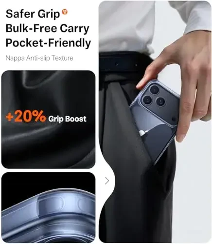 TORRAS Shockproof for iPhone 17 Pro Max Case with Camera Control Button, [12FT Military Grade Drop Protection] Soft Touch & Transparent Slim 17 Pro Max Case with DIY Buttons, Crystal Clear - 7