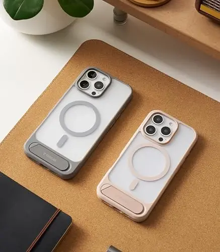 TORRAS Strong Magnetic & Seamless iPhone 16 Pro uchun g'ilof, MagSafe uchun mos, harbiy standartga mos tushishga chidamli sozlanishi olinadigan tirgakli himoya yupqa g'ilof iPhone 16 Pro 6.3