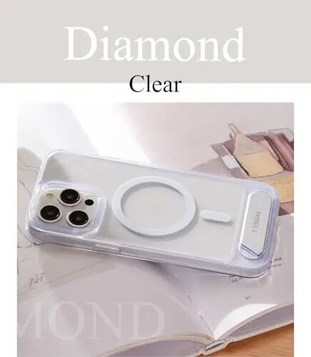 TORRAS Strong Magnetic & Seamless Stand for iPhone 15 Pro Max Case Clear | Anti-Yellowing, Fit for MagSafe, Military-Grade Drop Protection, Invisible Adjustable Kickstand Case for iPhone 15 Pro Max - 6