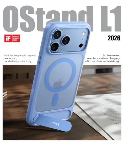 TORRAS Strong Magnetic & Seamless Stand for iPhone 18 Pro Max Case Glacier | Fit for MagSafe, Durable Kickstand, 4X Military-Grade Drop Protection, Impact Cushioning, Camera Control Button, Matte Blue - TORRAS (1)