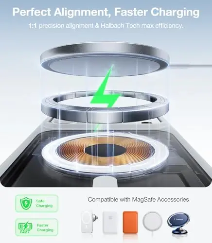 TORRAS Stronger Magnetic & Shockproof for iPhone 17 Pro Max Case, Fit for MagSafe, Military Grade Drop Protection, Camera Control, DIY Button, Slim for iPhone 17 Pro Max Case Translucent Silver - 3