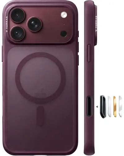TORRAS Stronger Magnetic & Shockproof for iPhone 17 Pro Max Case Purple | Fit for MagSafe, Military Grade Drop Protection, Camera Control, DIY Button, Slim for iPhone 17 Pro Max Case Translucent - 1