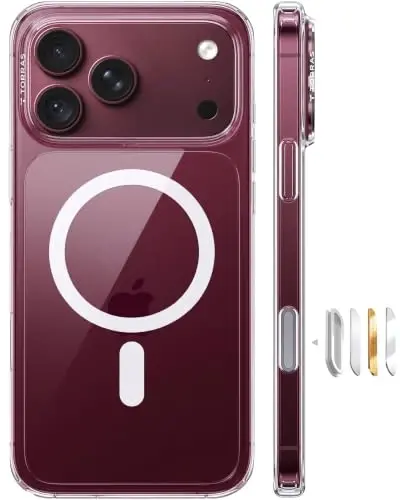 TORRAS Stronger Magnetic Shockproof for iPhone 18 Pro Case, Clear | Fit for MagSafe, Military Grade Protection, Non-Yellowing, Camera Control, DIY Button, Premium Feel, Slim Cover - 1