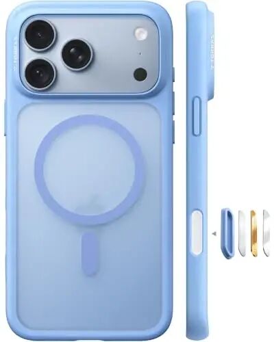 TORRAS Stronger Magnetic Shockproof for iPhone 18 Pro Case, Glacier Blue | Fit for MagSafe, Military Grade Protection, Camera Control, DIY Button, Premium Feel, Translucent Slim Case Anti Fingerprint - TORRAS