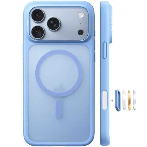 TORRAS Stronger Magnetic Shockproof for iPhone 18 Pro Max Case Glacier Blue | Fit for MagSafe, Military Grade Drop Protection, Camera Control, DIY Button, Comfortable Secure Grip, Translucent Matte Back - 1
