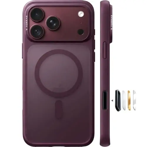TORRAS Stronger Magnetic & Shockproof for iPhone 18 Pro Max Case Purple | Fit for MagSafe, Military Grade Drop Protection, Camera Control, DIY Buttons, Comfortable Secure Grip, Complements Burgundy - 1