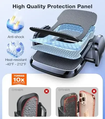 TORRAS [Ultra-Durable Cell Phone Holder for Car, Universal Mount Dashboard Windshield Vent Compatible with iPhone 15 14 13 12 Pro Max, Samsung Galaxy S23+ Ultra S10 Note Plus - 5