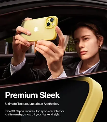 TORRAS Upgraded Shockproof for iPhone 14 Case [10FT Military Drop Protection][Sleek Premium Touch] Translucent Back & Soft Edge Slim Silicone Cover, Yellow - 6