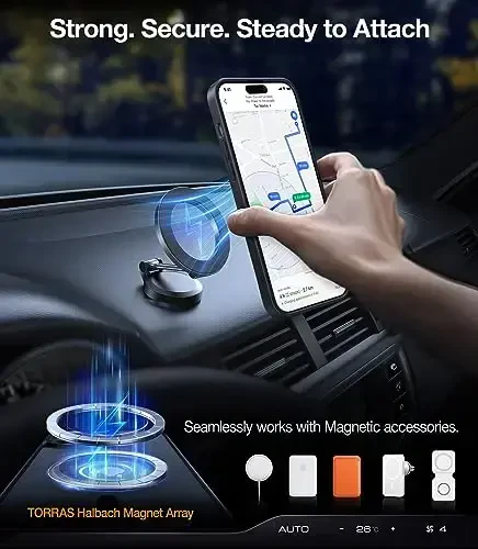 TORRAS Upgrade Magnetic & Stand for iPhone 15 Plus/14 Plus Case, Fit for MagSafe, 12FT Mil-Grade Drop Protection, Built-in Kickstand for iPhone 15 Plus Case, Pstand Series, Translucent Matte Black - 3