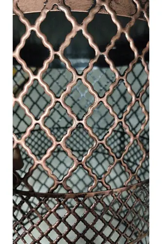 Торшер на треноге Tuğçe Elips Siyah Bakır Patine ⭐️Gülkurusu Kumaş Şapka Pembe Püsküllü⭐️Salon Köşe-BAKIR 