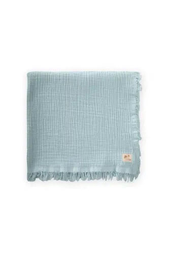 To'rt qavat ponponli adyol 80X120 sm yalpiz yashil-YALPIZ YASHIL - 5