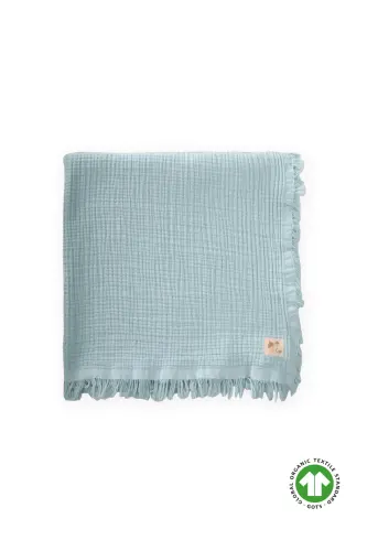 To'rt qavat ponponli adyol 80X120 sm yalpiz yashil-YALPIZ YASHIL 