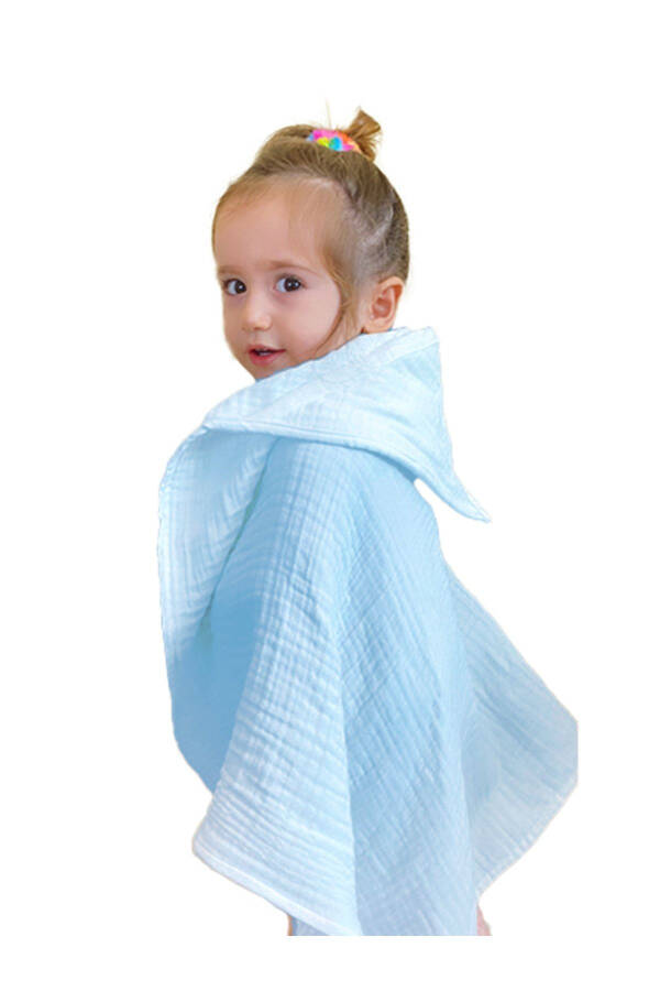 To'rt qavatli muslin chaqaloq bolalar sochiq pechka hammom sochiq paxta plyaj sochiq poncho 4 qavat - 6