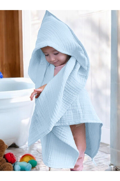 To'rt qavatli muslin chaqaloq bolalar sochiq pechka hammom sochiq paxta plyaj sochiq poncho 4 qavat - JOYOUS MOM KIDS (1)