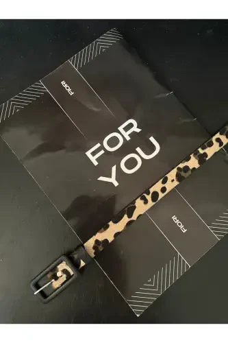 To'rtburchak qoplamali qisqichli ingichka ayollar shim kamar, kurtka kamar, ko'ylak kamar-Leopard - 1