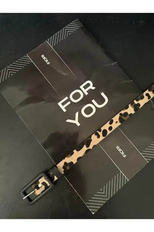 To'rtburchak qoplamali qisqichli ingichka ayollar shim kamar, kurtka kamar, ko'ylak kamar-Leopard - 1