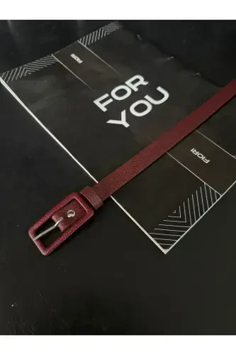 Toʻrtburchak qoplamali qisqichli ingichka ayollar shim kamari, pidjak kamari, koʻylak kamari-Bordo - FIORI (1)