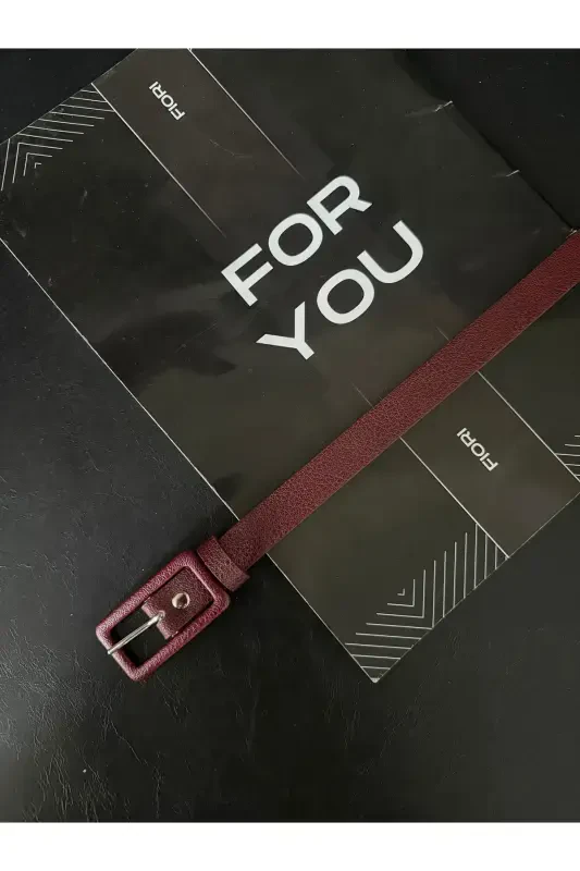 Toʻrtburchak qoplamali qisqichli ingichka ayollar shim kamari, pidjak kamari, koʻylak kamari-Bordo - 3