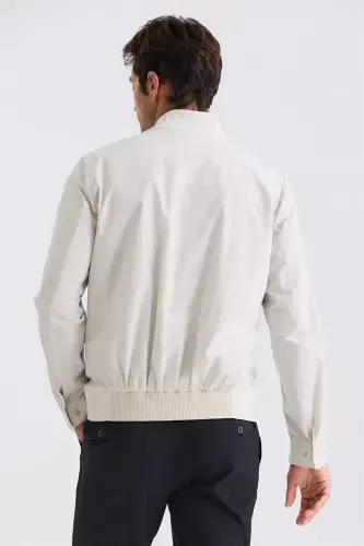 Tosh Comfort Fit Tik Yoqa Oldi Fermuarli Mavsumiy Mont - 4